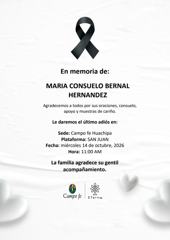 Velatorio de Nuestra María Consuelo Bernal Hernández (Q.E.P.D.)